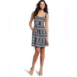 Nine West Black and White Geometric Mini Dress